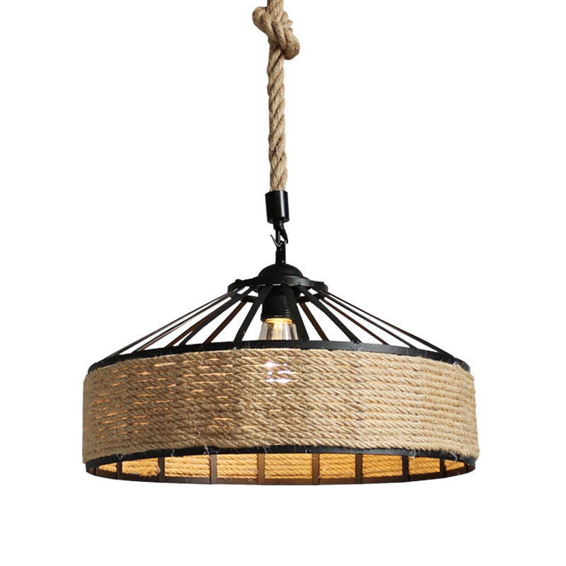 American Country Hemp Rope Restaurant Chandelier Personality Nordic