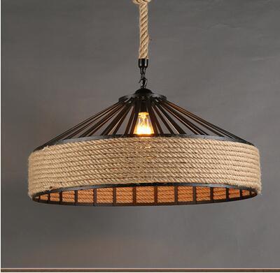 American Country Hemp Rope Restaurant Chandelier Personality Nordic