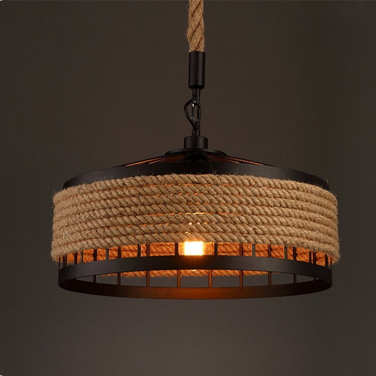 American Country Hemp Rope Restaurant Chandelier Personality Nordic