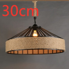 American Country Hemp Rope Restaurant Chandelier Personality Nordic