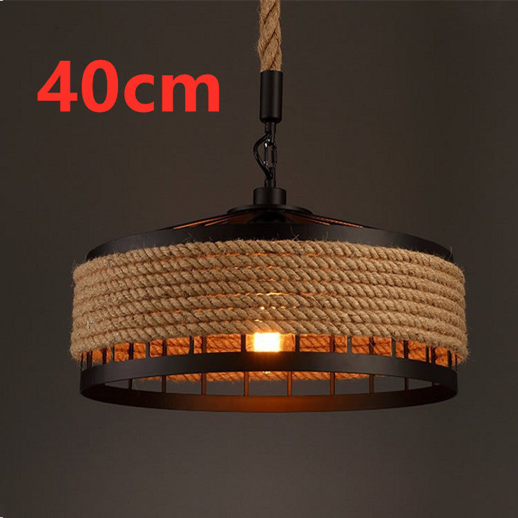 American Country Hemp Rope Restaurant Chandelier Personality Nordic