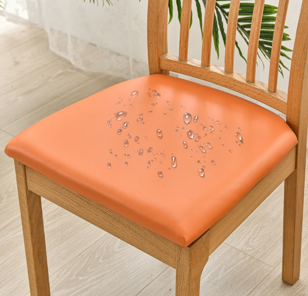 PU Waterproof Leather Square Pad Sets Of Stretch Chairs