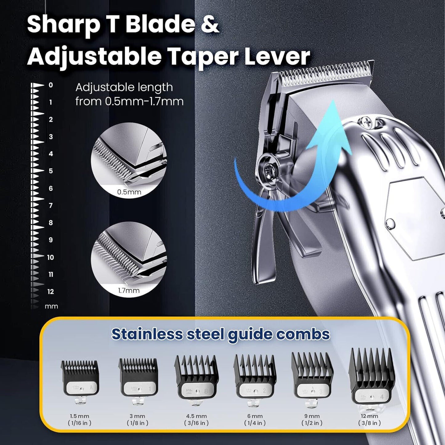 Professional Hair Clippers Cordless Trimmer Beard Cutting Machine Barber