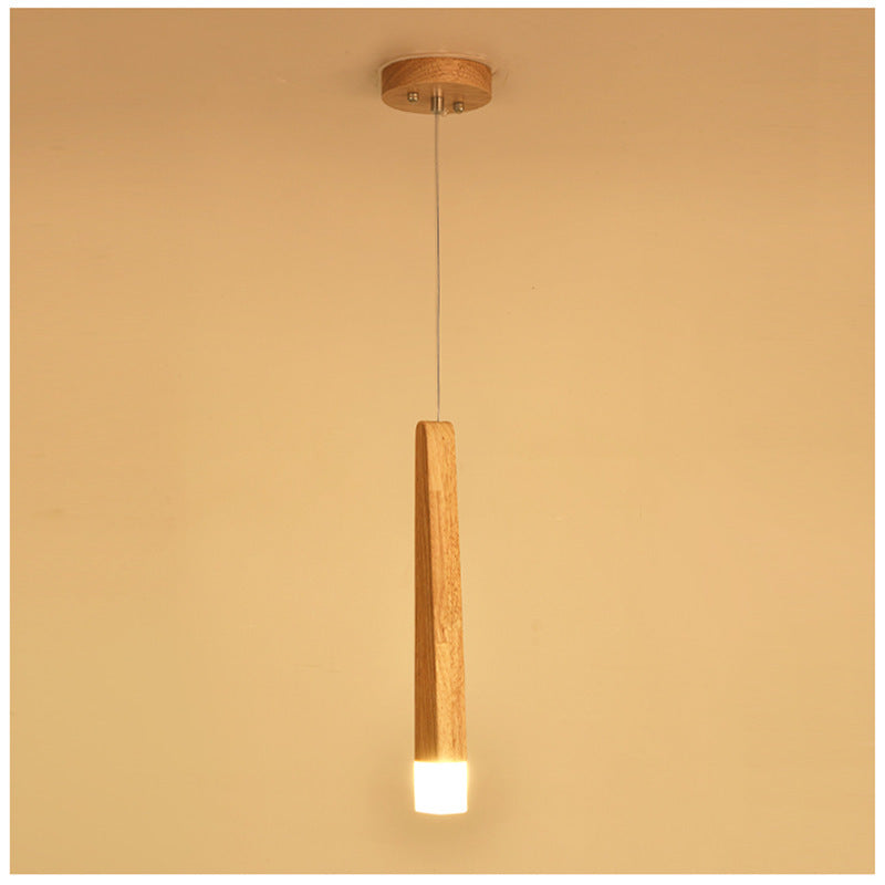 Nordic Solid Wood Matchstick Wooden Strip Pendant Light Post Modern Simplicity