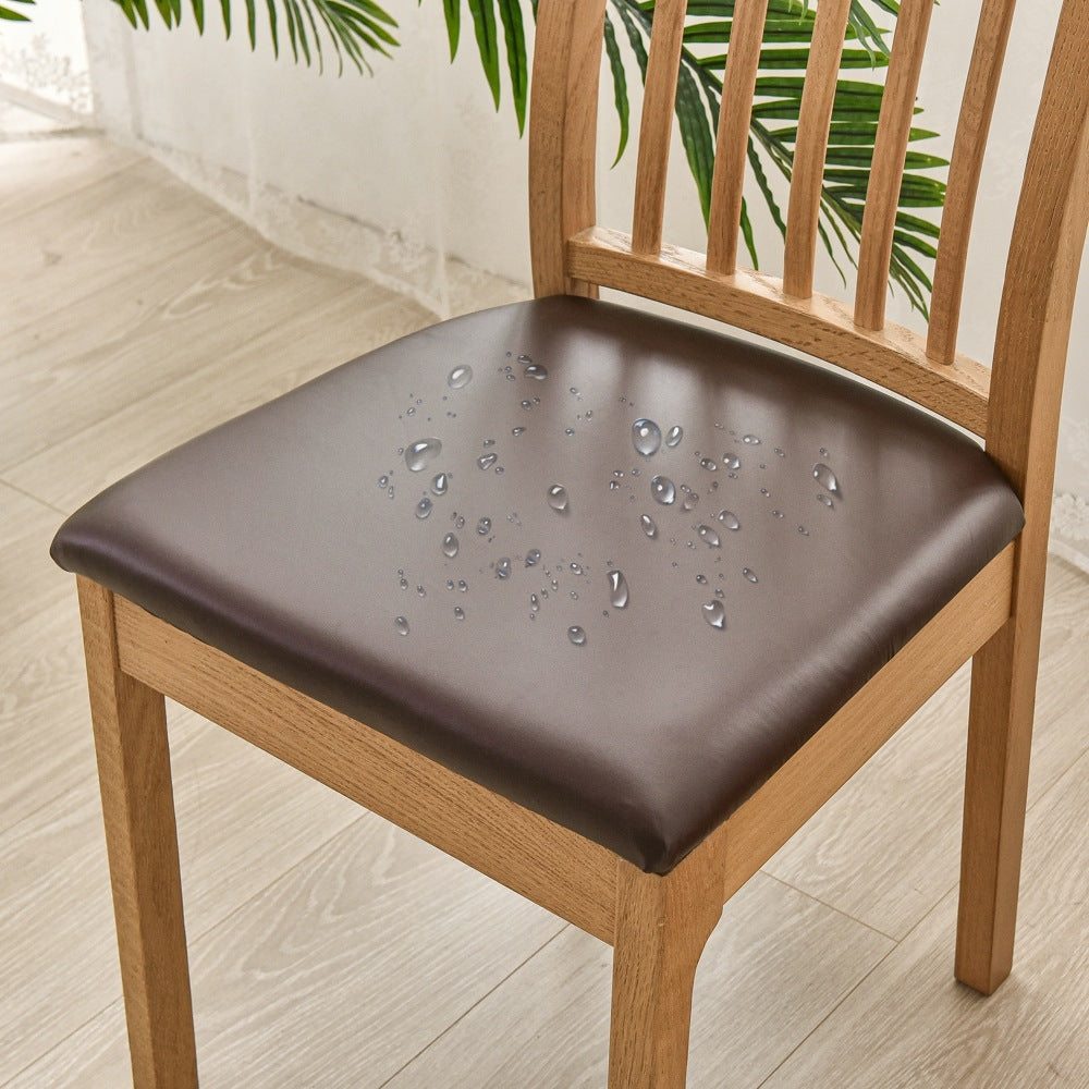 PU Waterproof Leather Square Pad Sets Of Stretch Chairs